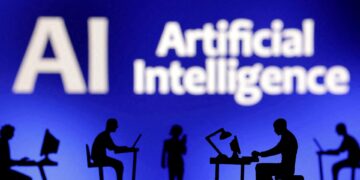 El acrónimo de inteligencia artificial (IA) en la décima edición de la feria de startups tecnológicas e innovación VivaTech en París, Francia, 18 de junio de 2026. REUTERS/Gonzalo Fuentes/Foto de archivo