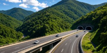 Carretera moderna que conecta Santiago con la costa de Puerto Plata en la región Norte de República Dominicana