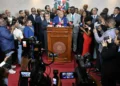 Diputados dominicanos en el hemiciclo durante la sesión sobre modificaciones al nuevo Código Penal