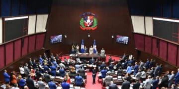 Sesión de la Cámara de Diputados de República Dominicana durante la votación del nuevo Código Penal