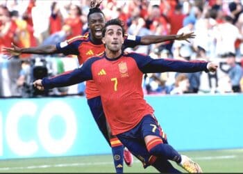 Jugadores de la selección de España celebran el título del Mundial 2026 en Nueva Jersey