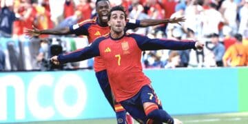 Jugadores de la selección de España celebran el título del Mundial 2026 en Nueva Jersey