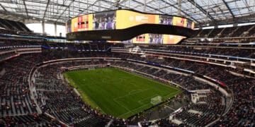 Vista exterior del SoFi Stadium de Los Ángeles, sede del partido de cuartos del Mundial 2026