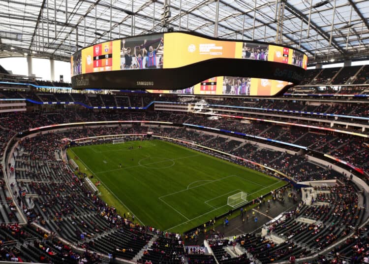 Vista exterior del SoFi Stadium de Los Ángeles, sede del partido de cuartos del Mundial 2026
