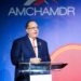 El ministro de Hacienda Magín Díaz expone datos económicos durante el almuerzo de AMCHAMDR