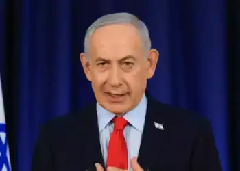 El primer ministro israelí Benjamín Netanyahu durante la Conferencia del Néguev en Dimona