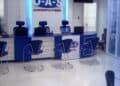 Fachada de una tienda de tecnología en Santo Domingo tras el anuncio de cierre de OAS Computer