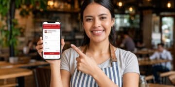 Sistema de punto de venta y gestión digital en el mostrador de un restaurante dominicano