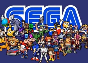 Estante con ediciones físicas de videojuegos en caja frente a una consola moderna