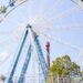 Familias disfrutan de atracciones en un parque temático de América Latina durante una jornada de verano