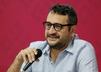 Andy López Beltrán durante actividades en comunidades de Tabasco tras la cancelación de su visa estadounidense