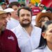 Andy López Beltrán, hijo del expresidente mexicano López Obrador, durante un acto político de Morena en México