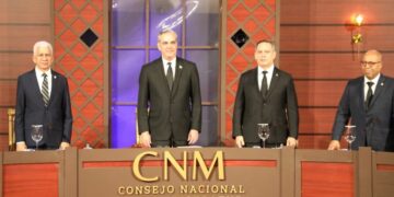 Sede del Consejo Nacional de la Magistratura en Santo Domingo durante jornada de evaluación de jueces de la Suprema Corte
