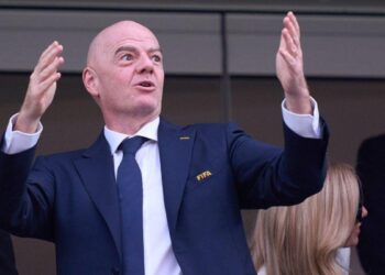 Gianni Infantino, presidente de la FIFA, en acto oficial del organismo rector del fútbol mundial