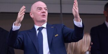 Gianni Infantino, presidente de la FIFA, en acto oficial del organismo rector del fútbol mundial