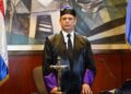 Henry Molina, presidente de la Suprema Corte de Justicia de República Dominicana, en sesión oficial del tribunal