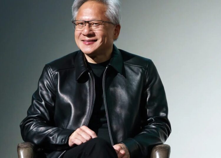 Jensen Huang, CEO de Nvidia, durante un evento público relacionado con tecnología e inteligencia artificial