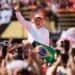 Lula da Silva habla ante miles de seguidores en el estadio 1 de Mayo de São Bernardo do Campo durante el lanzamiento de su campaña de reelección