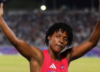 Marileidy Paulino compitiendo en los 400 metros planos femeninos de los Juegos Centroamericanos y del Caribe 2026