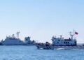 Buques guardacostas chinos navegando cerca de las costas de Taiwán durante operaciones de patrullaje en julio de 2025