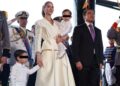 Lavinia Valbonesi y Daniel Noboa, primera dama y presidente de Ecuador, en acto oficial