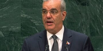 Presidente Luis Abinader durante su intervención en la Asamblea General de la ONU en Nueva York