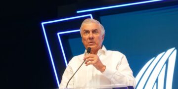 Juan Bancalari, presidente de Asonahores, durante la Exposición Comercial Asonahores 2026 en República Dominicana
