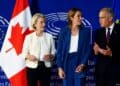 Ursula von der Leyen y Mark Carney en el Parlamento Europeo durante el discurso sobre el Estado de la Unión