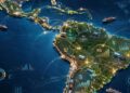 Mapa de América Latina con indicadores de crecimiento económico por país según proyecciones de la CEPAL para 2026