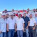 Demostración de dron agrícola en campo arrocero de Castañuela, Montecristi, durante jornada del FEDA