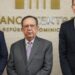 Gobernador del BCRD Héctor Valdez Albizu junto a delegación del FMI encabezada por André Roncaglia y Michael Perks en Santo Domingo