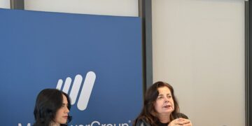 Mónica Flores Barragán, presidenta de ManpowerGroup Latinoamérica, durante desayuno con medios en Santo Domingo sobre escasez de talento global 2026