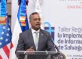 Ministro Joel Santos durante taller regional sobre energía nuclear en República Dominicana con delegaciones de América Latina y funcionarios de EE.UU.