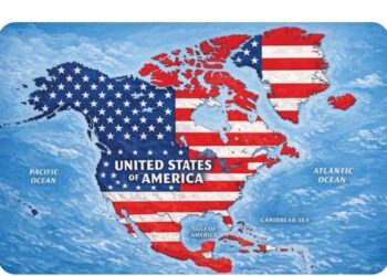 Mapa alterado publicado por Donald Trump en Truth Social que muestra a República Dominicana y Haití bajo la bandera de Estados Unidos