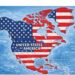Mapa alterado publicado por Donald Trump en Truth Social que muestra a República Dominicana y Haití bajo la bandera de Estados Unidos