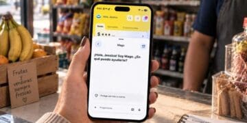 Pantalla de smartphone con la interfaz del asistente Mago de Mercado Pago abierta en la aplicación