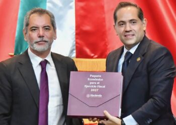Sede de la Secretaría de Hacienda y Crédito Público de México con el Paquete Económico 2027 en discusión