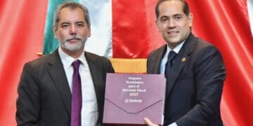 Sede de la Secretaría de Hacienda y Crédito Público de México con el Paquete Económico 2027 en discusión