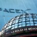 Pantalla de la Bolsa Mexicana de Valores con el logo de SpaceX y la fecha 14 de septiembre de cotización en el SIC