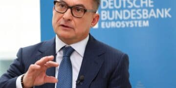 Joachim Nagel, presidente del Bundesbank, durante una intervención pública sobre política monetaria del BCE