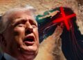 Donald Trump frente a un mapa del estrecho de Ormuz durante el conflicto militar entre Estados Unidos e Irán