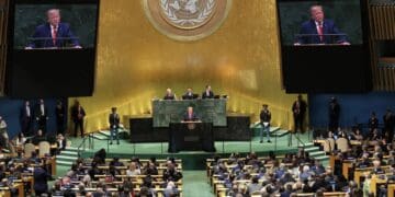 Donald Trump hablando ante la Asamblea General de la ONU en Nueva York sobre superinteligencia e inteligencia artificial