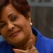 Josefa Castillo Rodríguez hablando ante militantes del PRM en Boca Chica durante acto político