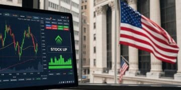 Pantalla del Nasdaq en Times Square mostrando ganancias bursátiles el 17 de septiembre de 2026