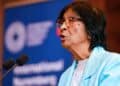 Navi Pillay, ganadora del Nobel de la Paz 2026, durante rueda de prensa en Núremberg, Alemania