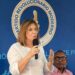 Yadira Henríquez durante juramentación de la dirección provincial de mujeres del PRM en Monte Plata