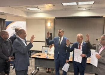 Dirigentes del PRM en la juramentación de la nueva dirección de la Circunscripción 2 del Exterior en Florida Sur, Estados Unidos