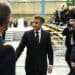 France's President Emmanuel Macron (C) greets French Navy members after delivering a speech next to nuclear-powered ballistic missile submarine (SSBN) submarine "Le Temeraire" - S617 during his visit to the Nuclear Submarine Navy Base of Ile Longue in Crozon, north-western France on March 2, 2026. High expectations, few certainties: on March 2, 2026, Emmanuel Macron is set to outline how France's nuclear deterrent can help strengthen security in Europe in the face of a increasingly brutal world and an increasingly uncertain US ally. This issue has been brought sharply into focus by the Israeli-US offensive in Iran this weekend, against the backdrop of the Iranian nuclear crisis, which is shaking the entire Middle East and, by extension, the international community. (Photo by Yoan VALAT / POOL / AFP via Getty Images)