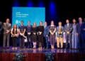Ceremonia de la primera entrega de premios de la Fundación Corripio Alonso en el Teatro Riera de Villaviciosa, Asturias