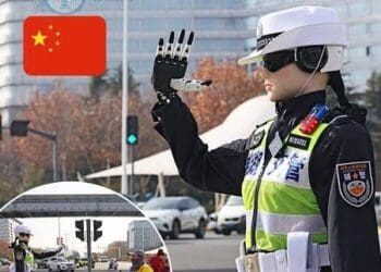 Policías de Shenyang, China, equipados con exoesqueletos robóticos en terreno montañoso